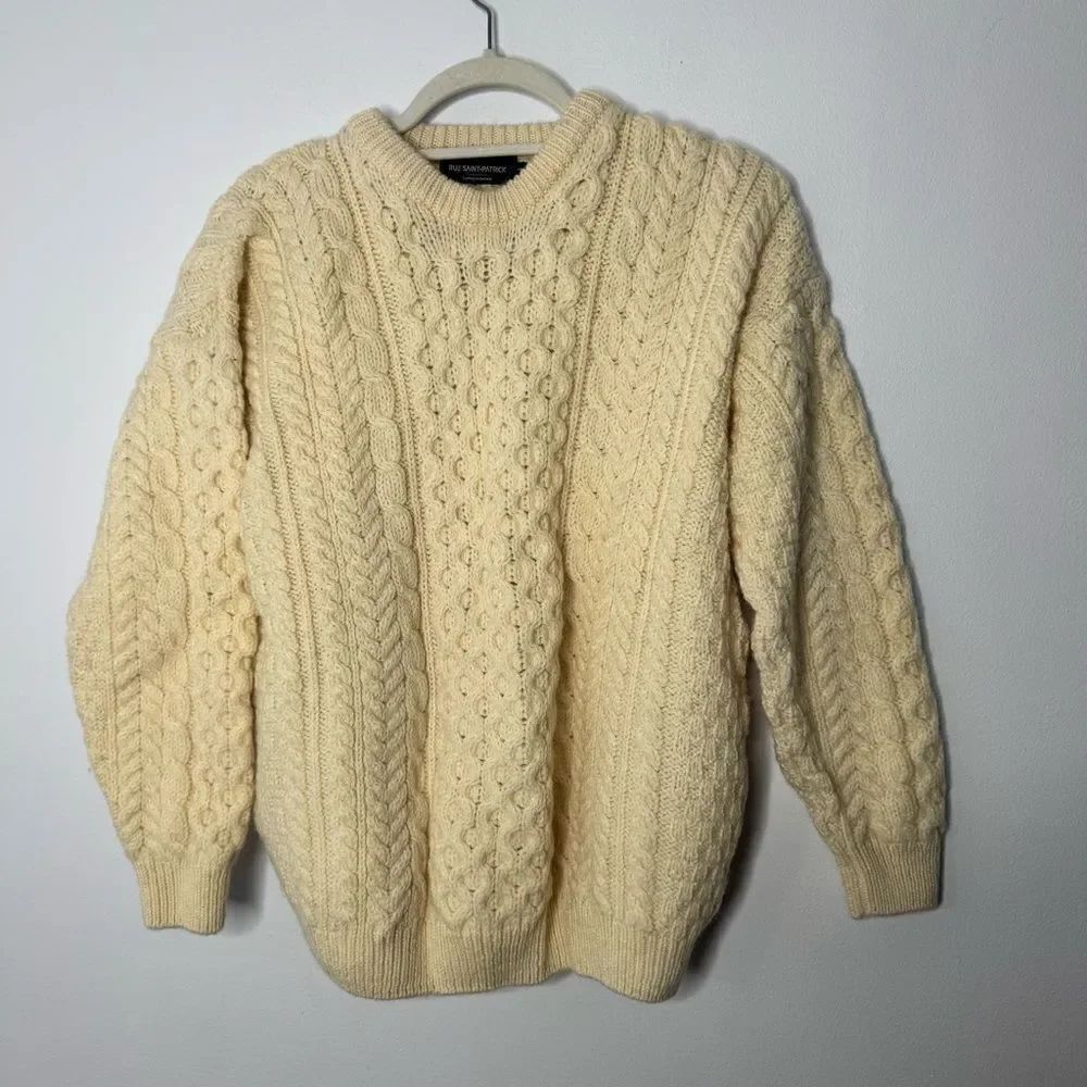 Rue Saint Patrick Irish wool sweater size large